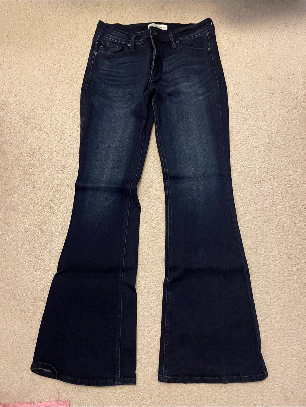 KanCan Dark Wash Flared Wide Leg Jeans